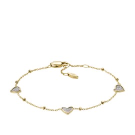 Fossil Bracelet for Women Sutton, L: 165mm + 25mm W: 6mm Gold Stainless Steel Bracelet, JF03940710
