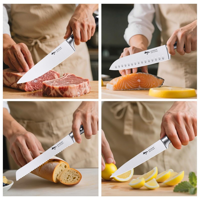 MAD SHARK Kitchen Knife Set, Ultra Sharp Chef Knife Set