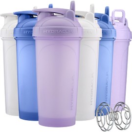 Hydra Cup OG Botellas Shaker para batidos de proteínas, envases shaker con mezclador de bolas, batidor de huevos, para llevar, sin BPA, 794 ml, 6 piez
