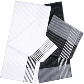 JUEQIQI Caddy Golf Towel 22" x 42" Golf Towel Cotton Golf Caddy Towel Extra Large Camping Sport Towels with Stripe for Golf Lovers (2, Black/White)