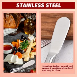 Clarmonde Premium Stainless Steel Cheese Tool Set - 6 Piece Cheese Knife Set - Cut, Spread All Your Favorite Cheeses (6 Silver Round Cheese Knife)