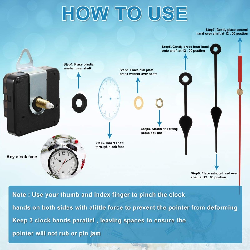 5 Pieces Clock Movement for Wall Clock Movement with Hands