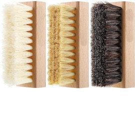3 Pcs Shine Shoes Brush Kit, Soft Medium Hard Three Hardness Shoe Brushes, Shoes Boots Polish Dauber Applicators Cleaning Leather Care Brushes Suede Cleaner Brush