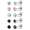 MILACOLATO Titanium Earrings for Women Men 5Pairs G23 Titanium Stud