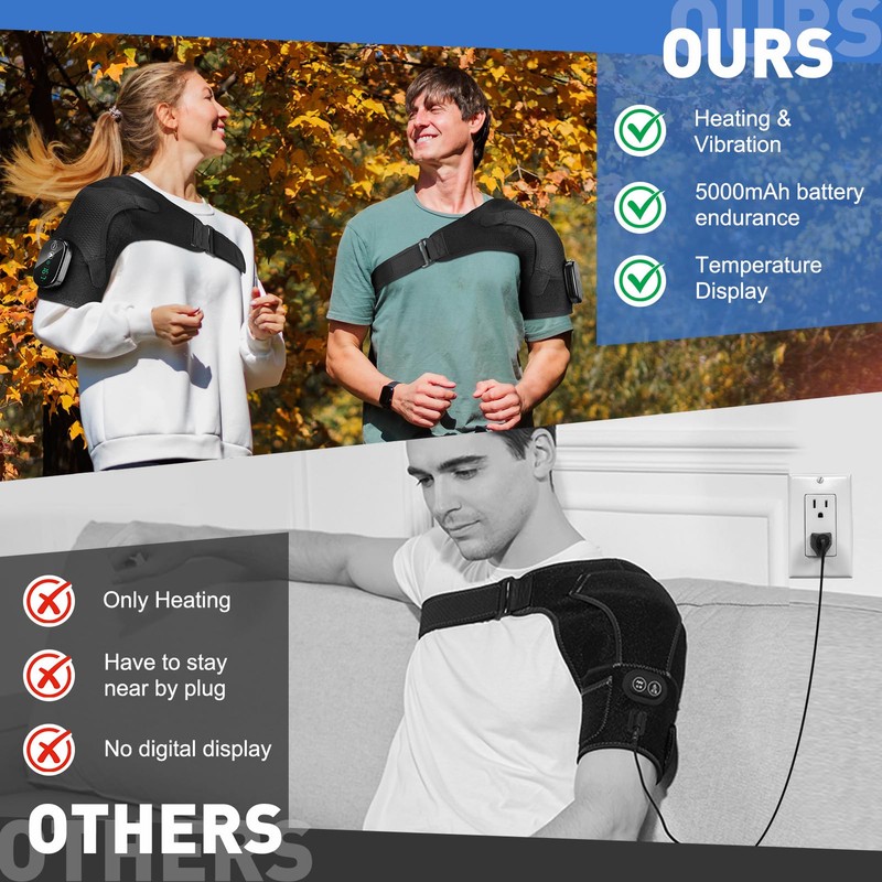 Shoulder Heating Pad, 3 Heat Levels & 3 Vibration Modes