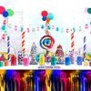 4 Pack 29x108 Inch Metallic Foil Fringe Tinsel Table Skirts