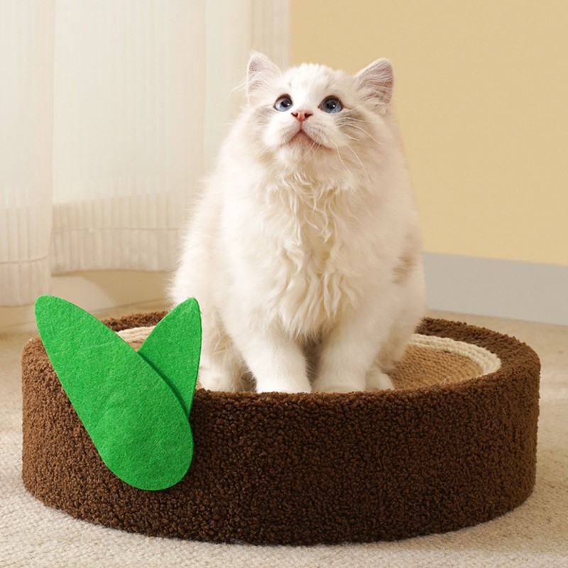 Round Cat Scratch Bowl Scratch Resistant Comfortable Sisal Lasting Cat