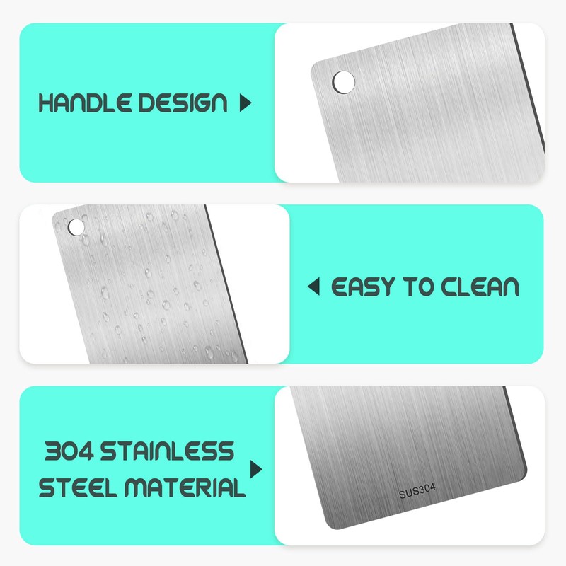 XQMMGO Titanium Chopping Board, Stainless Steel, Double-Sided Food Grade, Easy