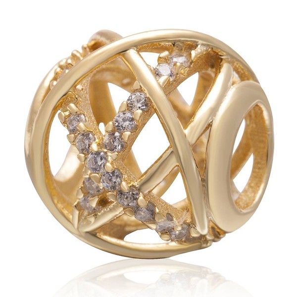 Openwork Galaxy Charms 925 Sterling Silver Beads with Clear CZ