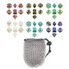 YOUSHARES Drawstring Game Dice Bag - Stainless Steel Chainmail DND