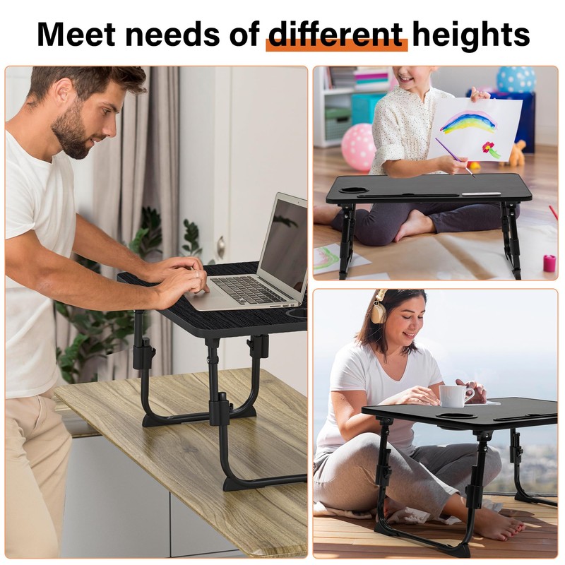 Lap Desk for Bed, Adjustable Laptop Desk with USB Charging