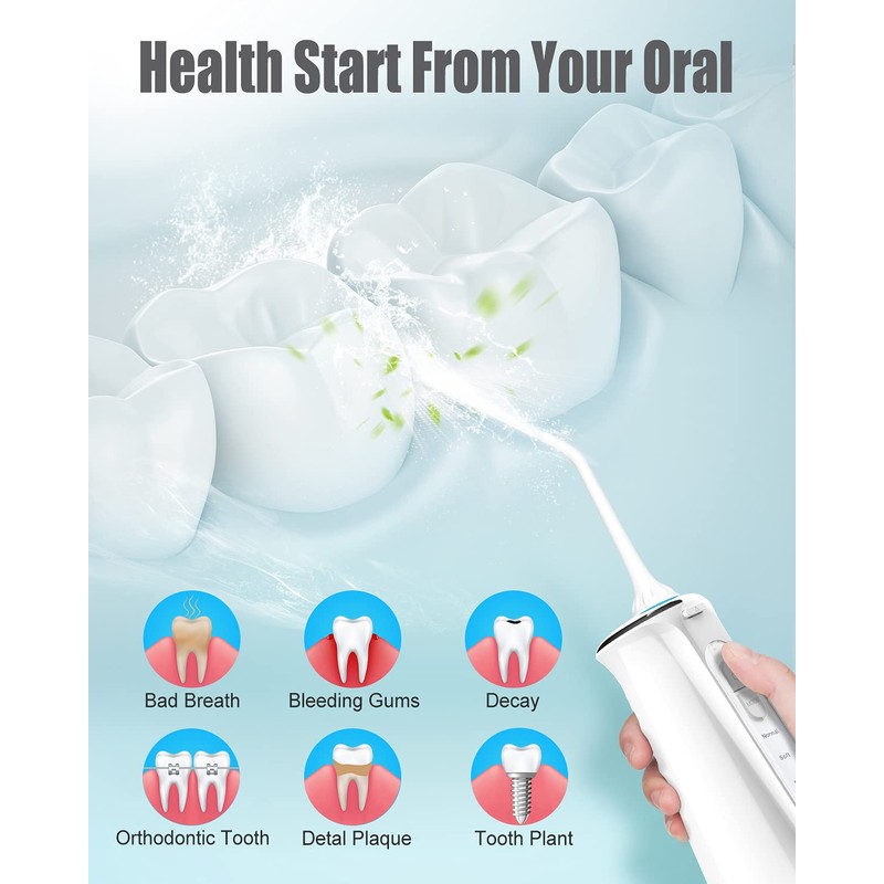 Nicefeel Hilo de agua inalámbrico, irrigador oral portátil para limpieza