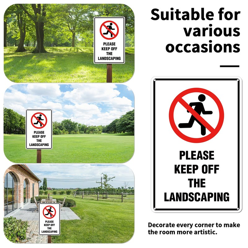 Kadezia 7.8" x 11.9" Aluminum "Please Keep Off the Landscaping"