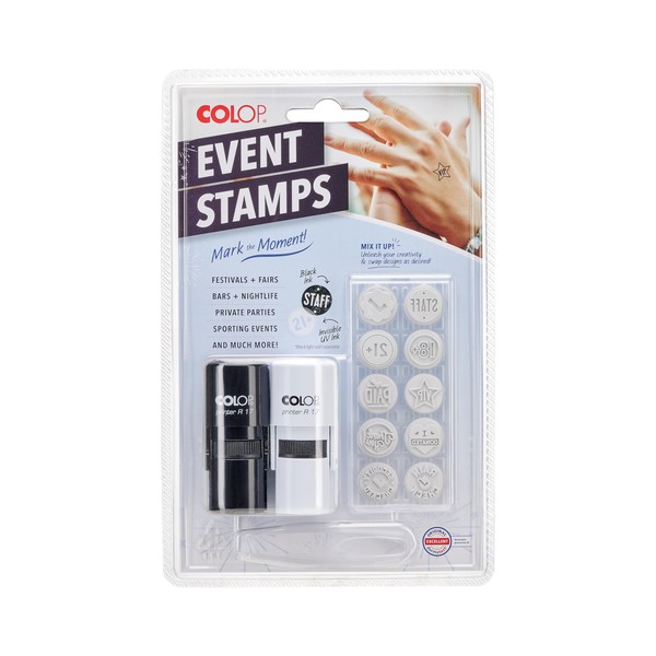 COLOP Printer R17 Event Hand Stamp Set with UV Ink,