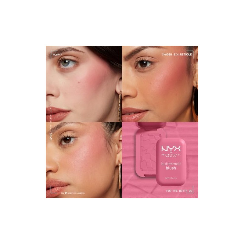 NYX Professional Makeup Buttermelt Blush, Rubor en Polvo, con hasta