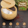 KOUISYY Salt and Pepper Bowls, Bamboo Pepper Salt Box with