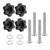 sourcing map 4 Sets Star Knob Kit, M5 Metric Thread