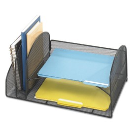 Safco 3264BL Desk Organizer Two Vertical/Two Horizontal Sections 17 x 10 3/4 x 7 3/4 Black