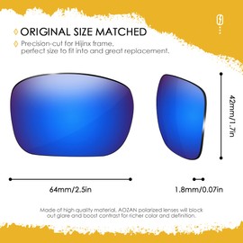 AOZAN ANSI Z87.1 Polarized Replacement Lenses For Oakley Hijinx Sunglasses - Capri Blue