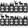 Kingdder 12 Pcs Metal Bear Light Switch Cover Moose Tree