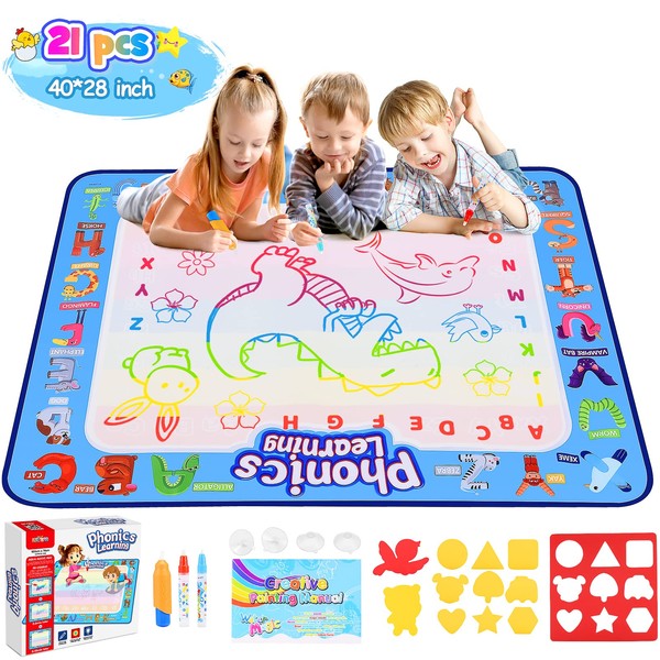 Tragik Toddler Toys for 2 3 4 5 Year Old Boys Girls, Water Mat Gifts for 3-6 Year Girls Stocking Fillers, Educational Toys for 2-5 Year Olds Water Mat Birthday Gift for Kids