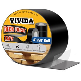 VIVIDA Butyl Joist Tape for Decking 4" × 50', Waterproof Deck Joist Butyl Sealant Tape for Wood Beams, Roof, 1 Roll