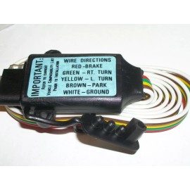 vally 3 to 2 wire taillight stop turn converter adapter to 4 flat trailer connector