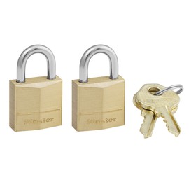 Master Lock 120EURT Lot de 2 cadenas étanches en laiton clés identiques 20 mm