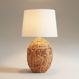 360 Lighting Nantucket Modern Coastal Nautical Table Lamp 26" High Natural Woven Seagrass White Tapered Drum Shade Decor for Bedroom Living Room House Home Bedside Nightstand Office Entryway