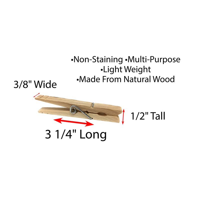 Nickanny's Portable Plastic Clothesline and Natural Heavy Duty Wood Clothespins