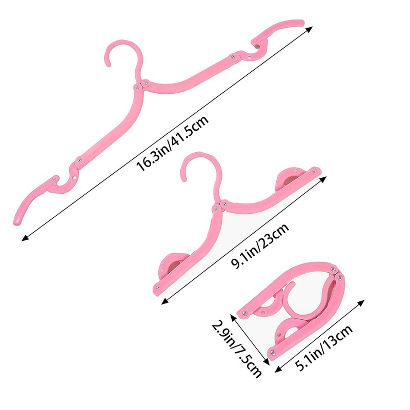 16 x Foldable Hangers with Non-Slip Surface in Four Colours,