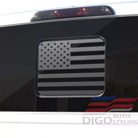 Digo Auto Styling 2015-2024 Ford F150 F250 F350 Back Middle Window American Flag Decal Sticker BLK