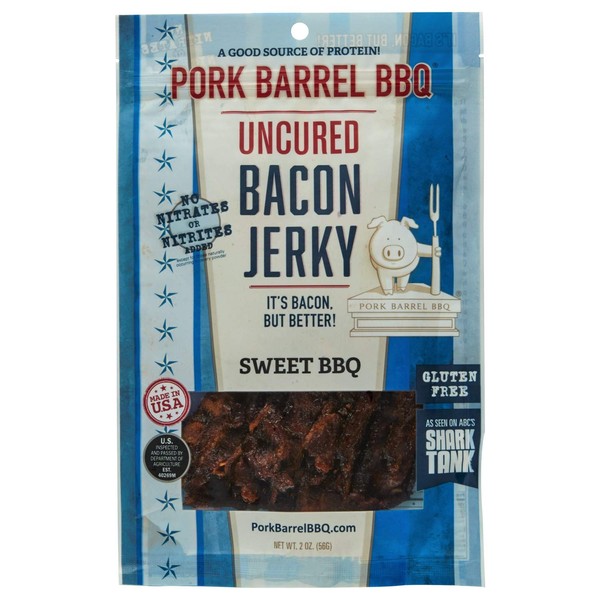 Pork Barrel BBQ Sweet BBQ Uncured Bacon Jerky