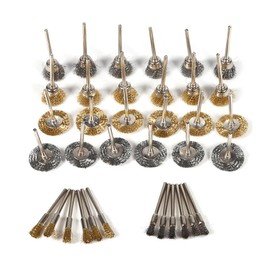 Yosoo Juego De Cepillo De Alambre para Taladro, 36 Piezas, Juego De Rueda De Cepillo De Alambre De Acero De LatóN para Pulir La Superficie Rugosa De Madera Y Metal