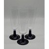 10 x Two Piece Plastic Champagne Flutes Glasses Black Base - 150ml