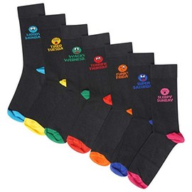 Boys 7 Pack Novelty Days of the Week Socks Mood Fun Socks (UK 9-12 (EU 27-30) BOYS)