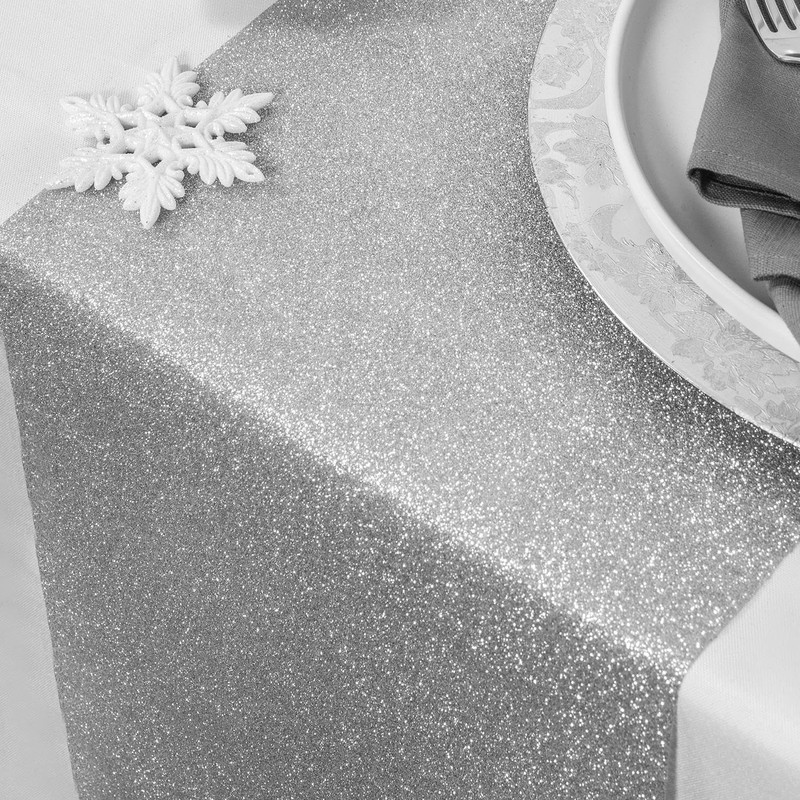 YöL Silver Glittery Table Runner Christmas Xmas Dinner Lunch Birthday