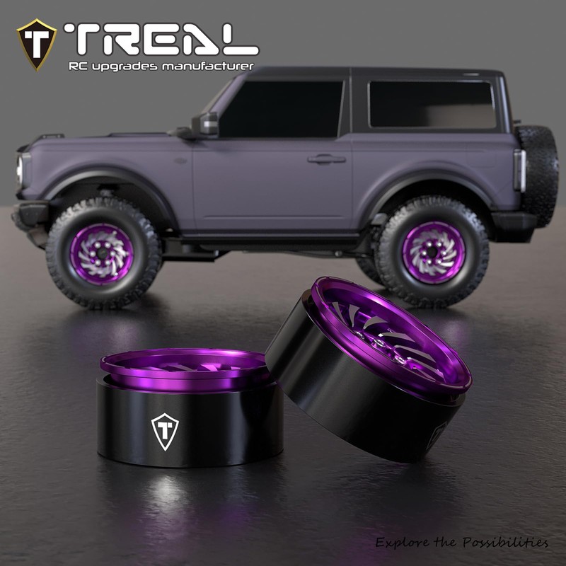 TREAL 1.9 Beadlock Wheels - Cyclone Style CNC Machined Aluminum