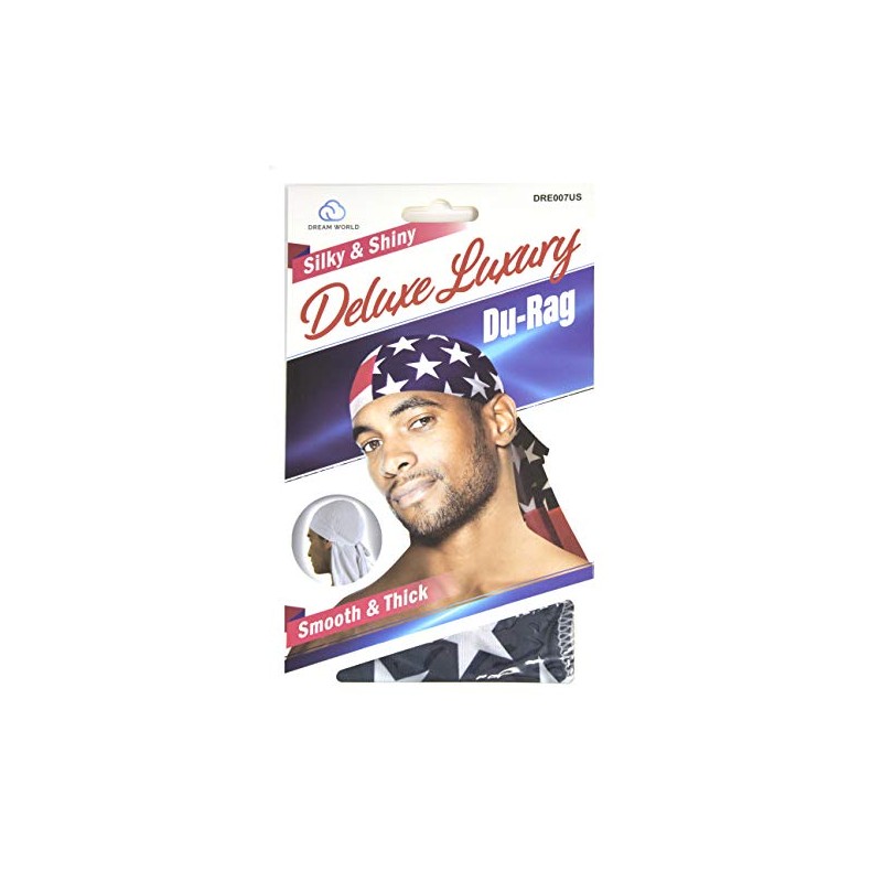 Dream Deluxe Du-Rag US Stars Stripes Smooth & Thick, Stretchable,