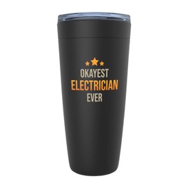 Electrician Black Edition Viking Tumbler 20oz - Okayest Electrician Ever - Electrical Engineer Technician Lineman Proffesional Electrician Graduation Student Electricity Funny Man Hillarious Husband