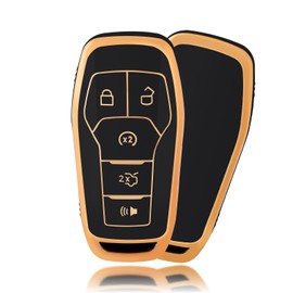 OFFCURVE Key Cover Car Key Case Key Cover Key Case Key Protective Cover Fits Ford Mustang Explorer Mondeo Edge Fusion Ecosport Focus F-150 Mk5 Lincoln MKC MKX MKZ