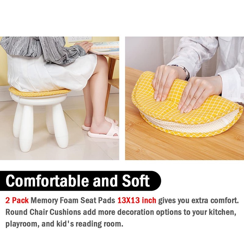 Round Stool Chair Cushions for Kitchen Dining Seat Pads with