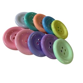 2 inch Large Button Craft Flatback Plastiic Button 4 Holes Pastel Color 10 Pcs for Crafts Making, Clothes Sewing DIY Projects, Scrapbook