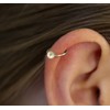 TIny Pearl Hoop Earring- 8mm 22G Cartilage Helix Ring- White