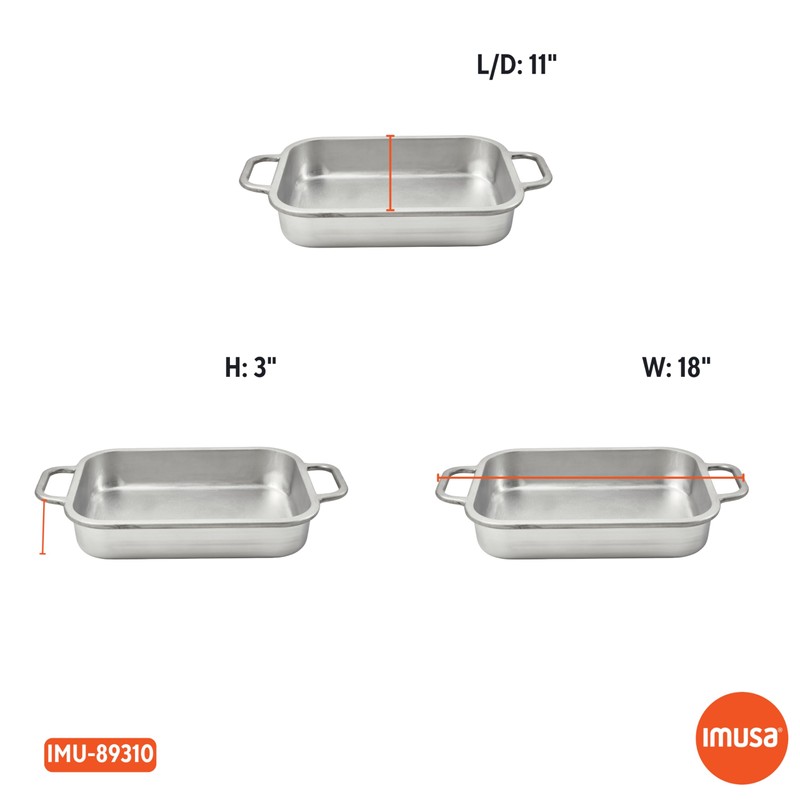 IMUSA 13.5x10in H. Cajun Cast Aluminum Roaster/Baking pan