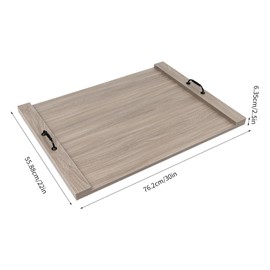 Solid Noodle Board Wood Stove Top Cover, 30 * 22'' for Electric & Gas Stoves, Extra Counter Space, Easy to Clean (Grey)