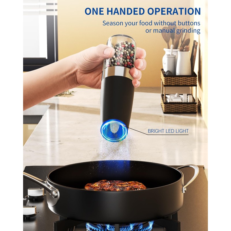 CIRCLE JOY Gravity Electric Pepper Grinder Salt Grinder Pepper Griner