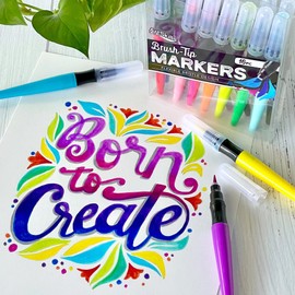 ArtSkills Washable Paint Brush Pens, Mess Free Brush Tip Markers for Adult Coloring, Brush Pens for Journaling, Scrapbooking, Calligraphy, Art Pens for Drawing, Kids Crafts, 16-Pack