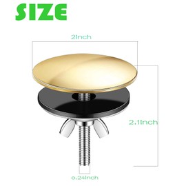 2 Inch Kitchen Sink Hole Cover,Gold Stainless Steel Faucet Hole Cover,Kitchen Sink Tap Hole Plate Stopper Cover Blanking Metal Plug