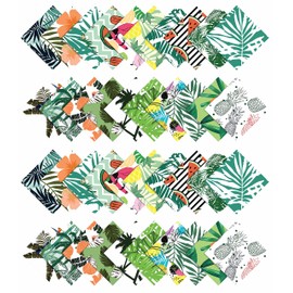 Soimoi Tropical Print Precut 5-inch Cotton Fabric Quilting Squares Charm Pack DIY Patchwork Sewing Craft- Multicolor